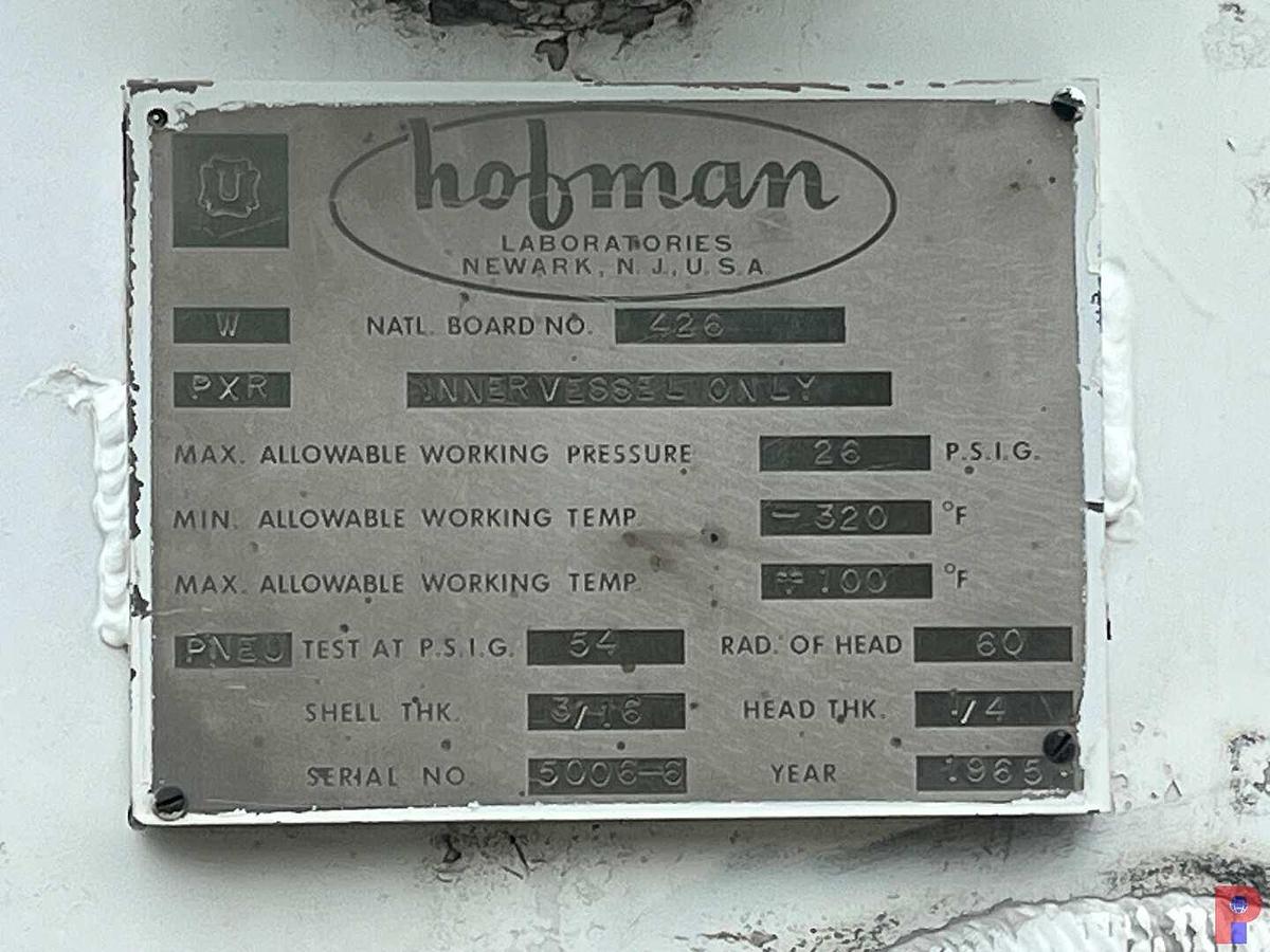 Used 1965 HOFMAN NITROGEN TRANSPORT TRAILER (DAMAGED)
