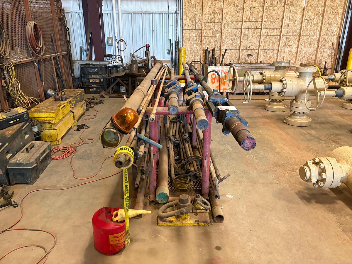 Used 7.5’ x 40” x 40” tool rack w/ comtents