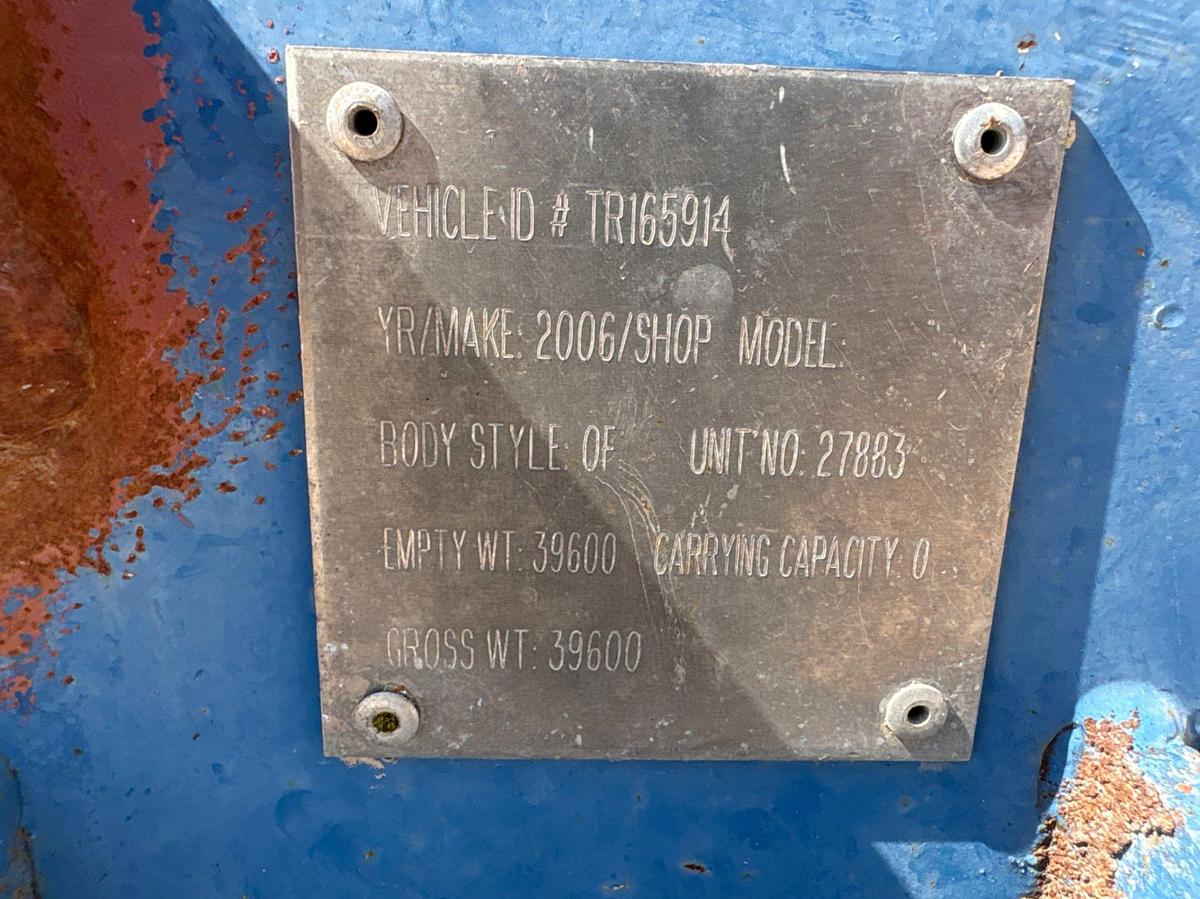 Used 2006 SHOPBUILT T/A CEMENT PUMP TRAILER