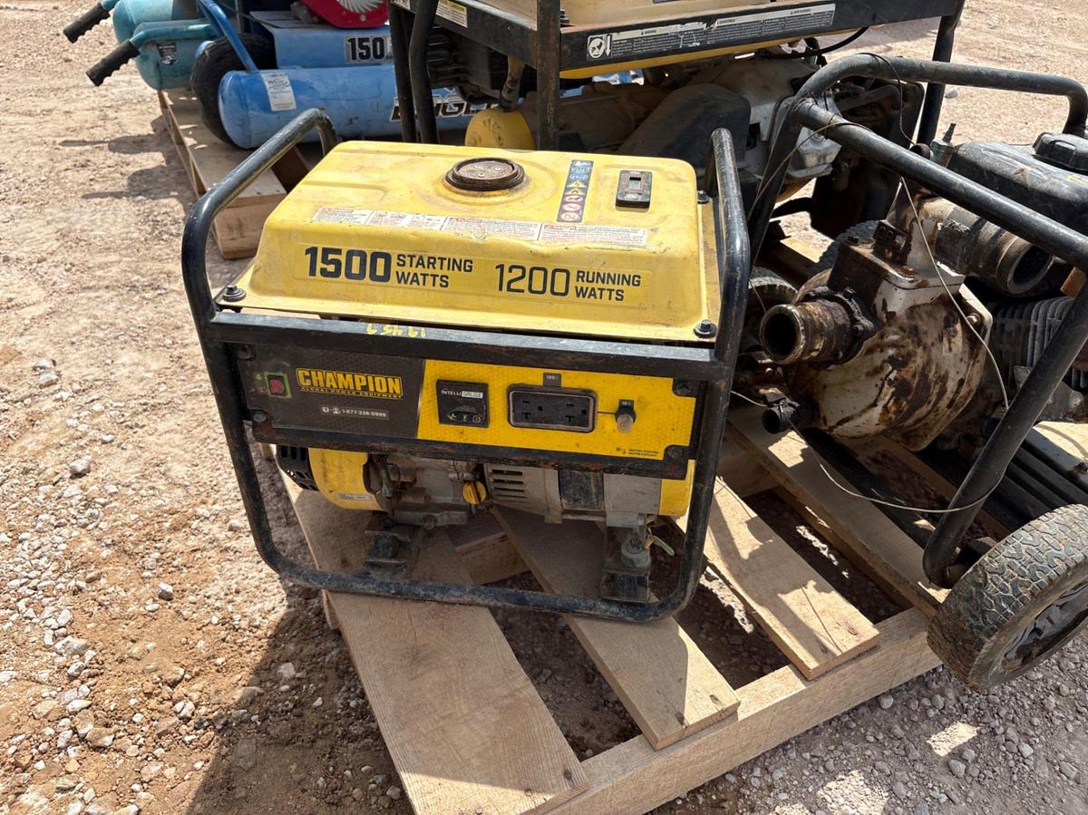 Used (2) champion portable generators & (2) trash pump