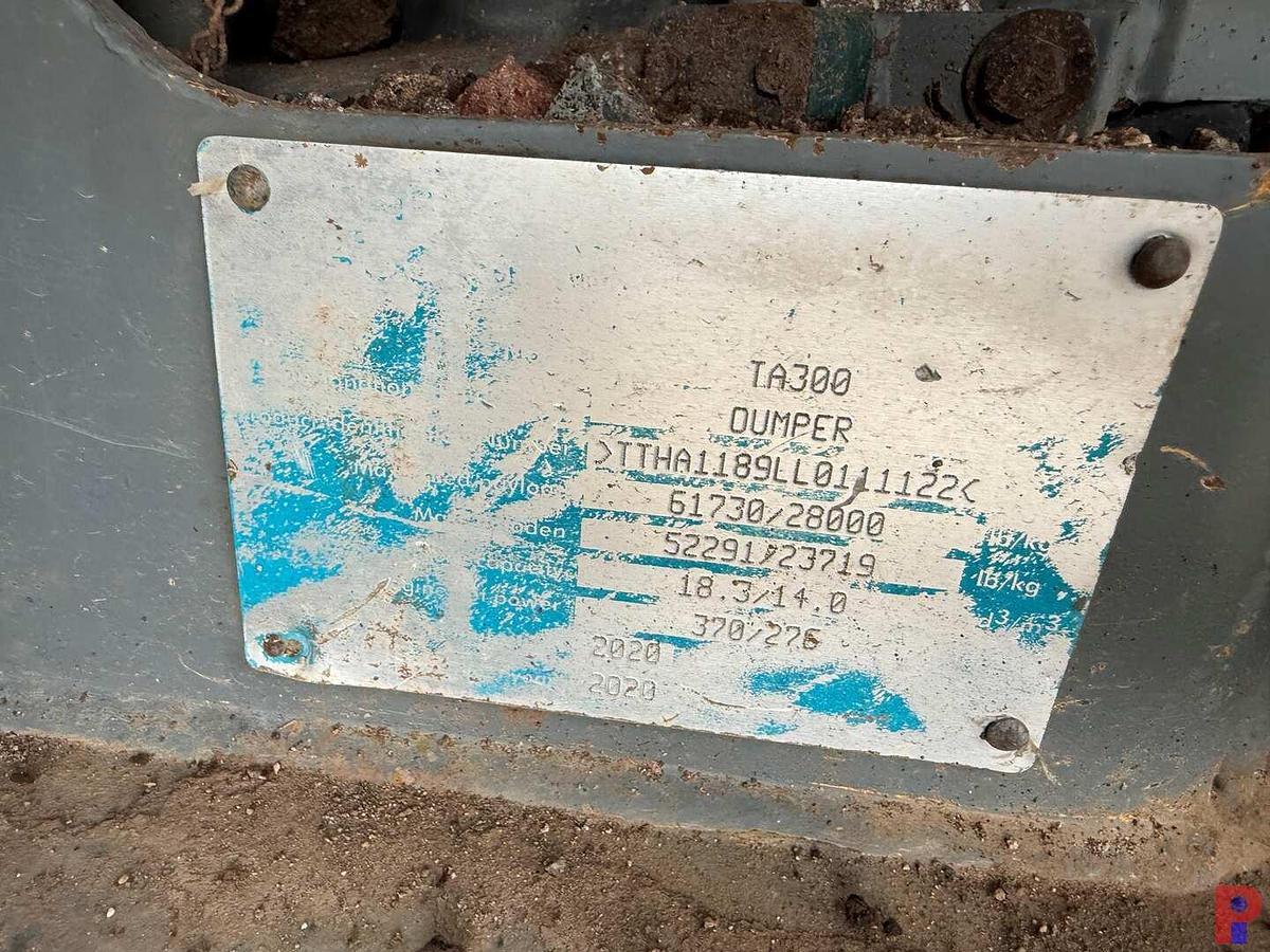 Used 2020 TEREX TA300 ARTICULATED DUMP TRUCK