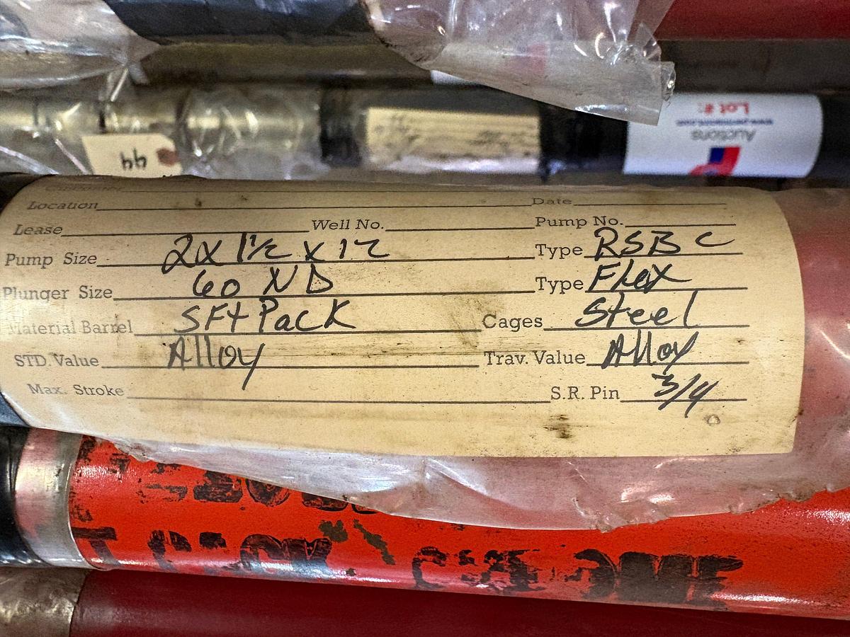 Used NEW 2” x 1-1/2” x 12’, 60 ND FLEX, CS TRIM ROD DOWNHOLE PUMP