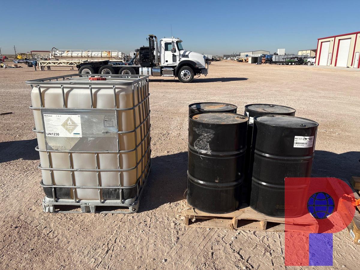 Used (1) 330 GALLON TOTE OF METHANOL & (4) 55-GALLON DRUMS OF METHANOL