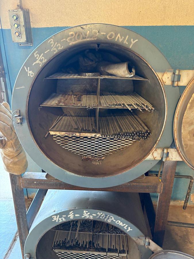 Used (2) 23”L x 22”DIA WELDING ROD OVENS W/ STAND