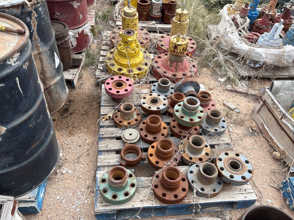Used (11 pallets) of assorted casing hangers, weco flanges, DSA, stud bolts, etc
