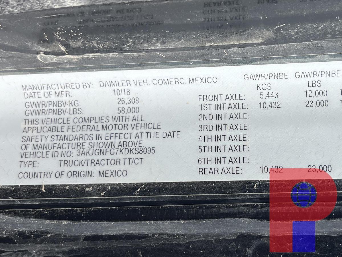 Used 2019 FREIGHTLINER CORONADO 122 SD T/A DAYCAB HAUL TRUCK *CNG Dual Fuel*