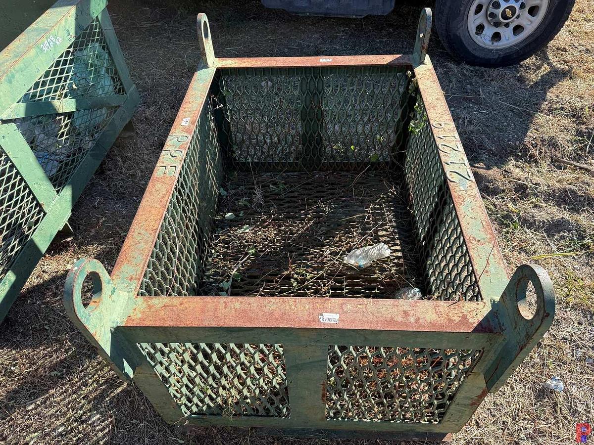 Used (1) 4’ X 3’ X 2’ WIRE BASKET W/ LIFT EYES, (1) 6’ X 4’ X 2’ WIRE BASKETS