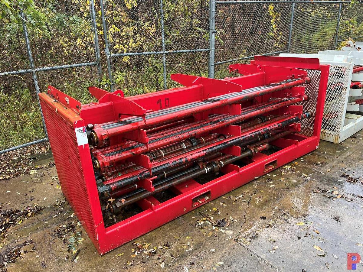Used (43) JTS. OF TESTED 2” & 3” 1502 15K WP FLOW IRON W/ TRANSPORT RACK