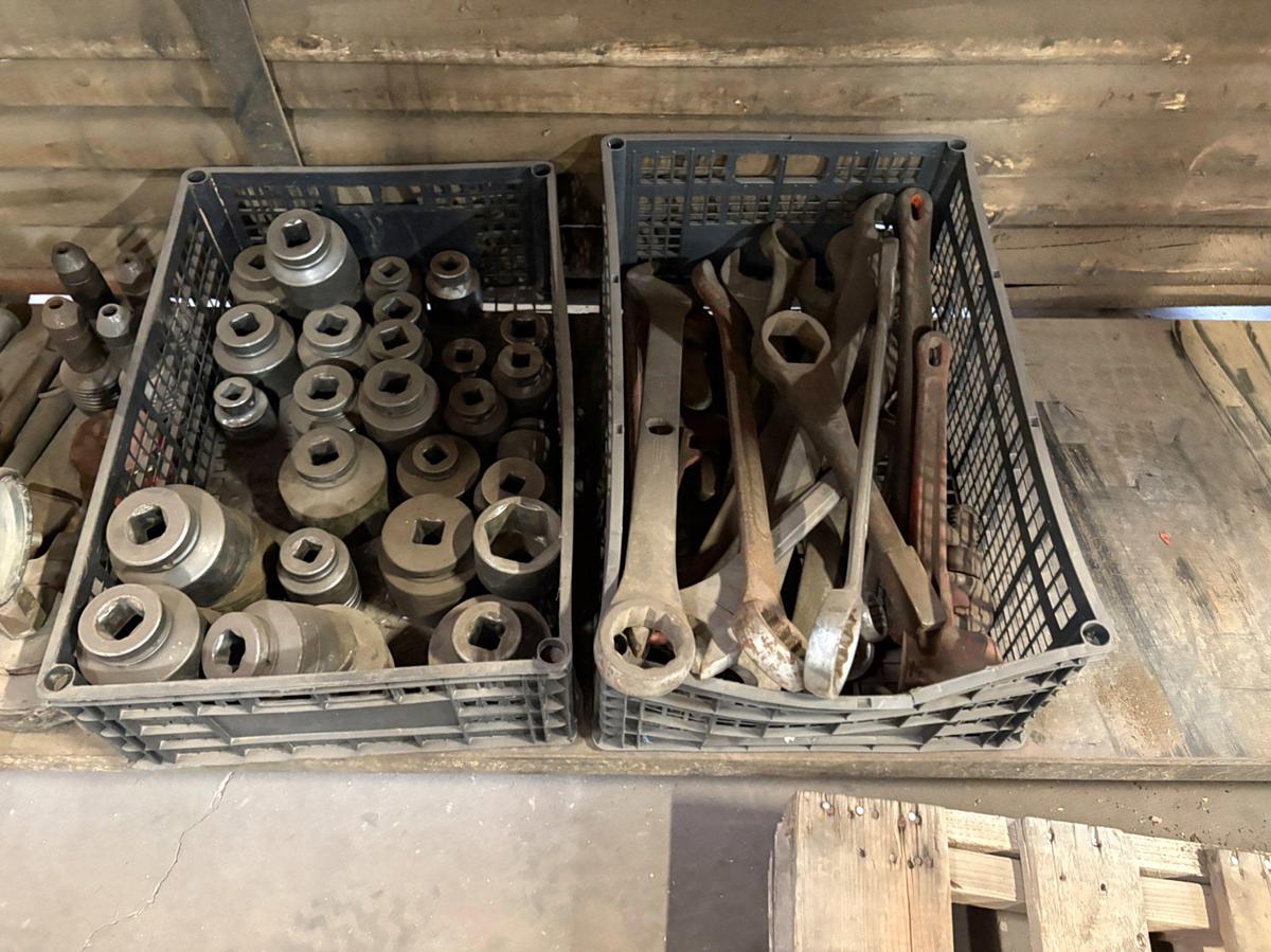 Used 8’ x 2’ x 3.5’ metal workbench w/ contents