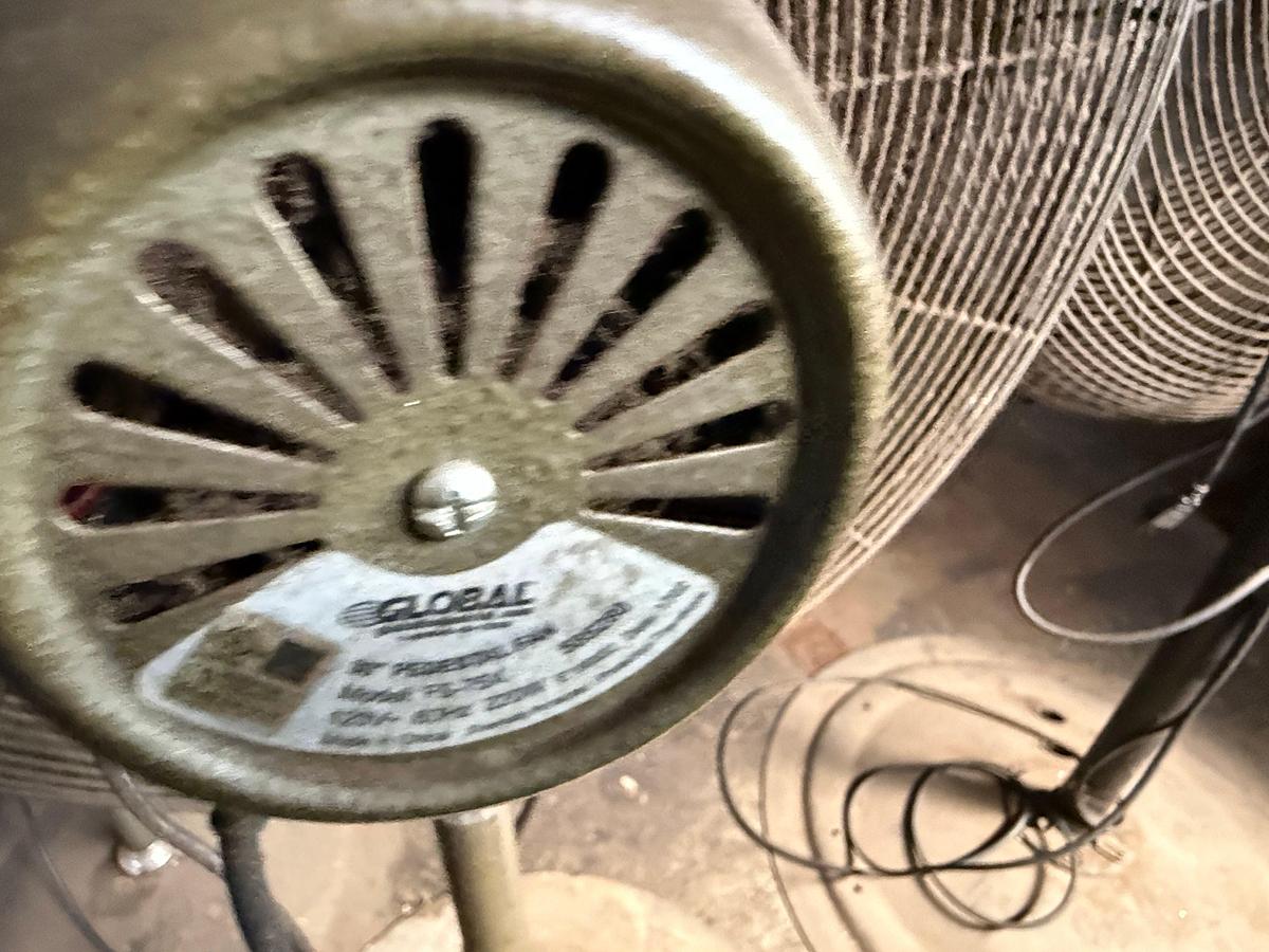 Used (3) GLOBAL 30” PEDESTAL SHOP FANS