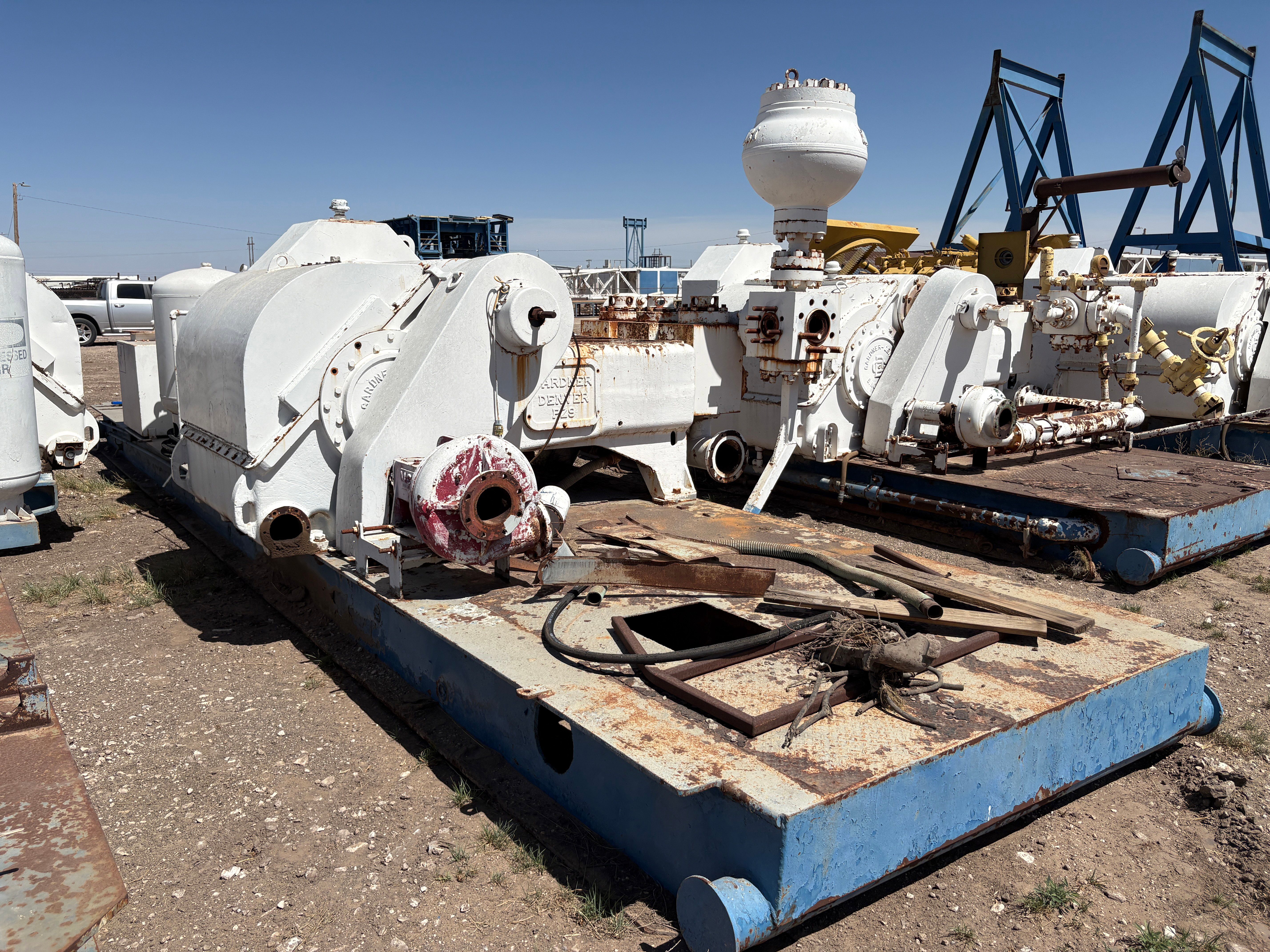 Used Gardner Denver pz9 triplex mud pump, mtd on 35’ x 12’ skid