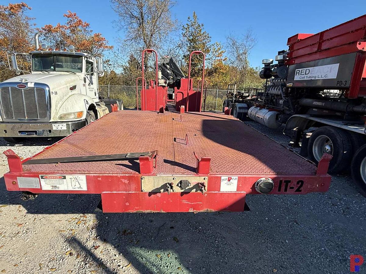 Used 2015 48’ X 102” TRANSCRAFT CRANE WORKS 12.5 TON FASSI CRANE FRAC IRON TRAILER