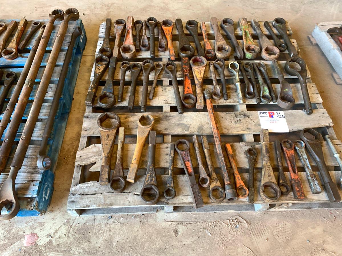 Used 3 Pallets of Hammer Wrenches 3/4 to 1-7/8, and Pipe Wrenches 10” to 36”