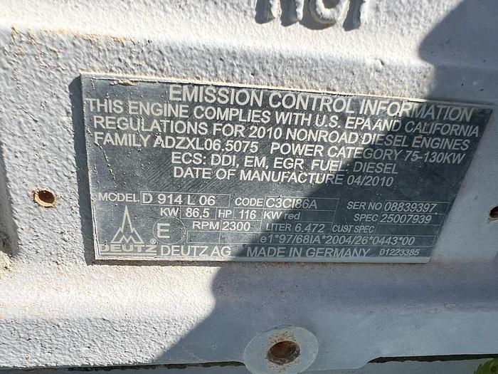 Used TSC 6X5X11" SKIDDED CENTRIFUGAL PUMP P/B DEUTZ 116HP 6.472L ENGINE