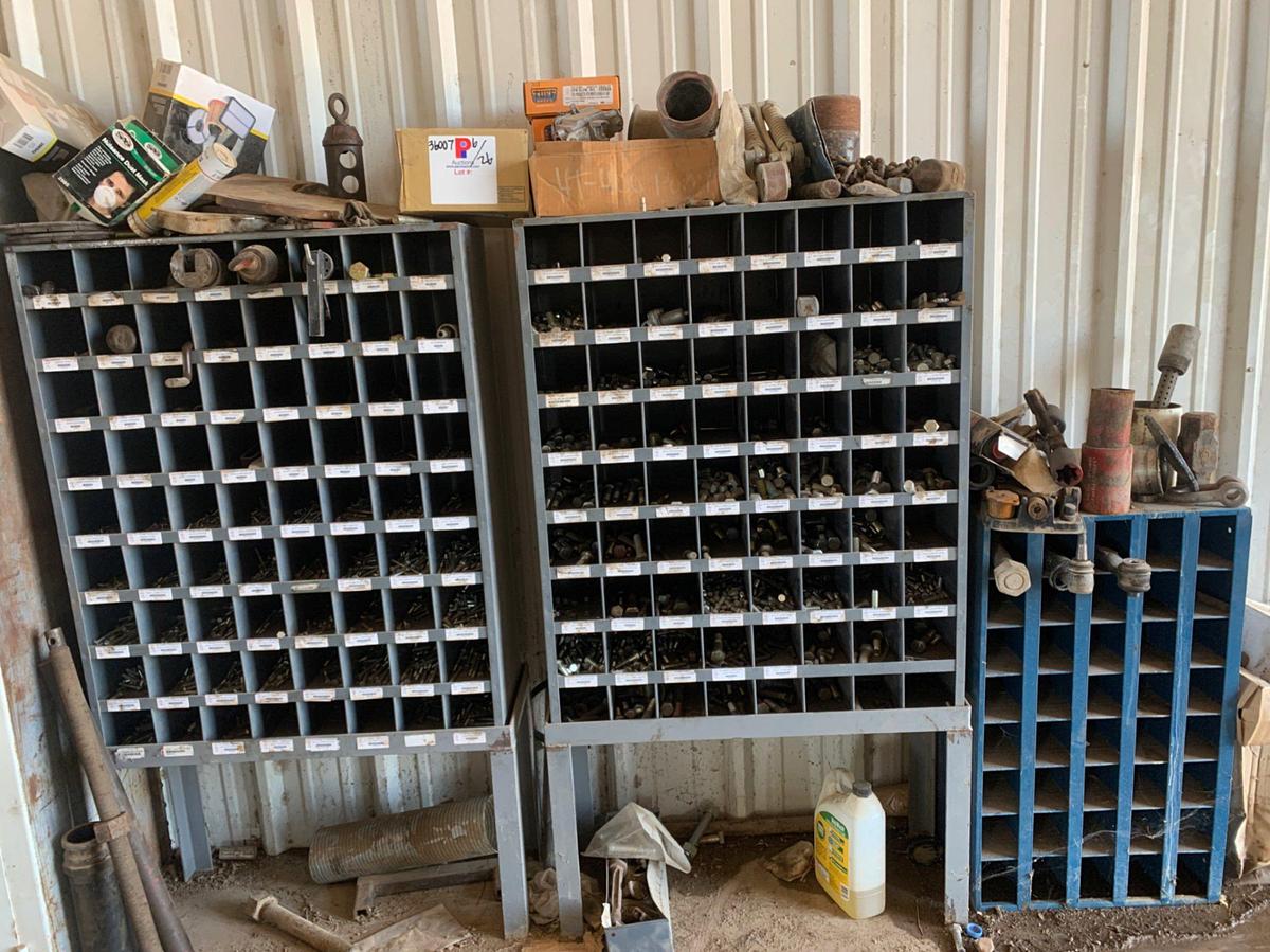 Used (2) 9 x 8 Row Bolt Bins and (1) 8 x 5 Row Bins and all it’s Contents