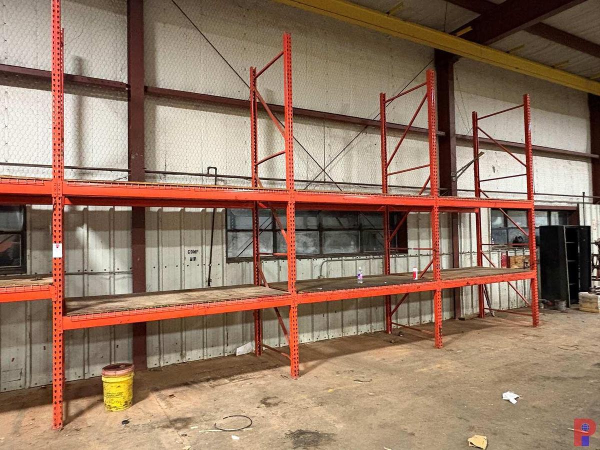 Used 50’ X 4’ X 14’ PALLET RACK SHELVING
