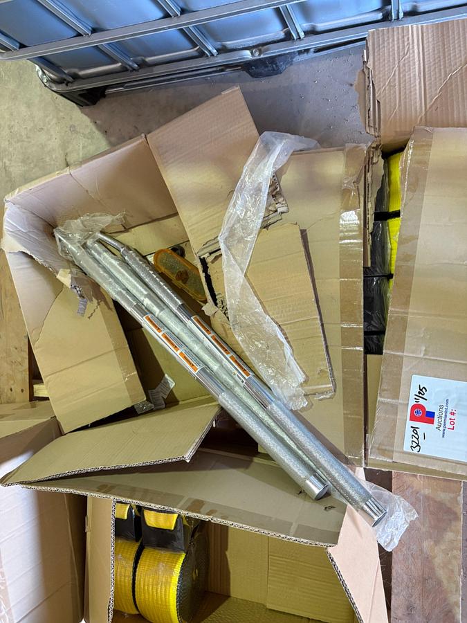 Used (22) 4” RATCHET STRAPS & (3) UNUSED WINCH BARS