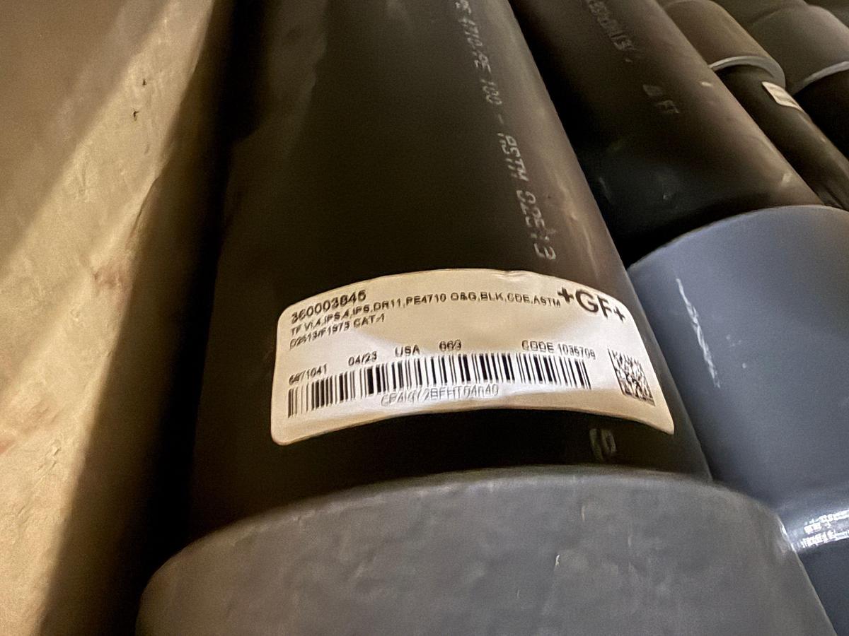 Used SECTION OF MOSTLY HEAVY WALL PVC COUPLINGS, EL’S, SOME STEEL & VICTAULIC TYPE, & (8) FLANGED BALL VALVES & RELATED