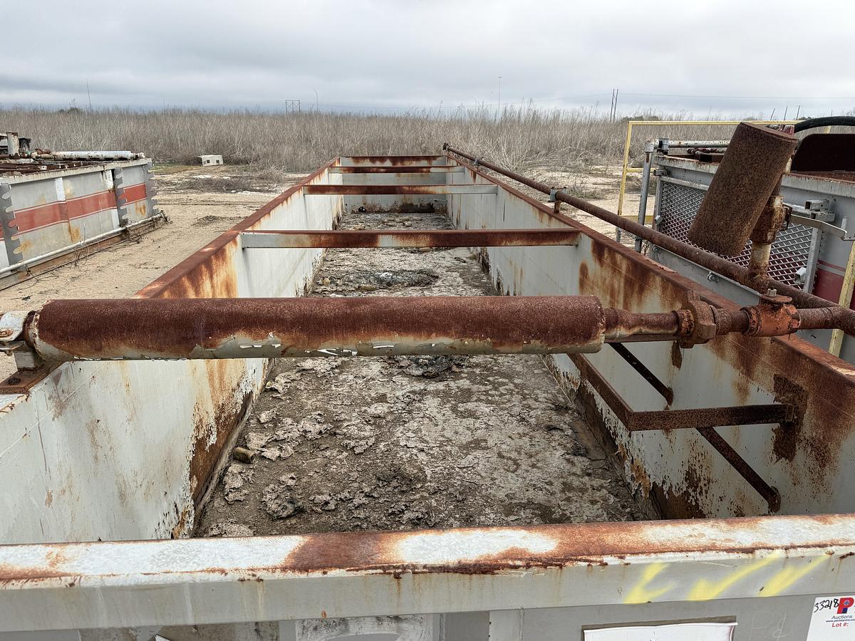 Used 40’ X 87” X 4’ OPEN TOP MUD TANK W/ IRON RACK