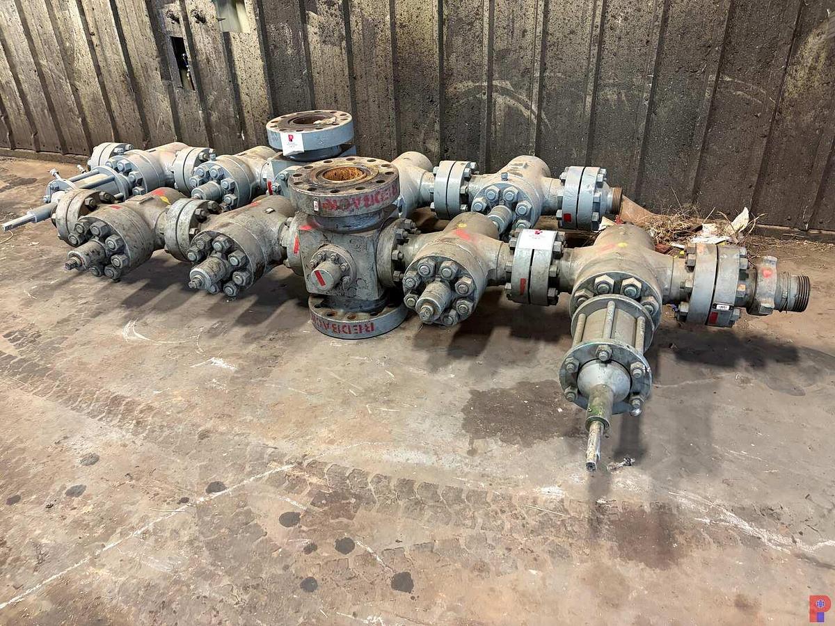 Used 7-1/16” X 4-1/16” FLUID CROSS W/ (4) 4-1/16” 10K GATE VALVES