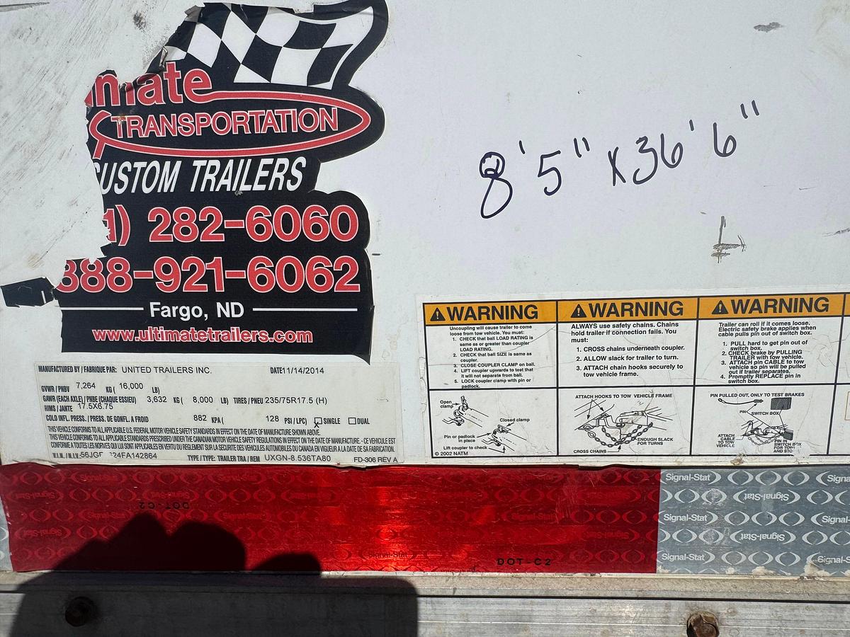 Used 2015 UNITED 36' WIRELINE GUN TRAILER