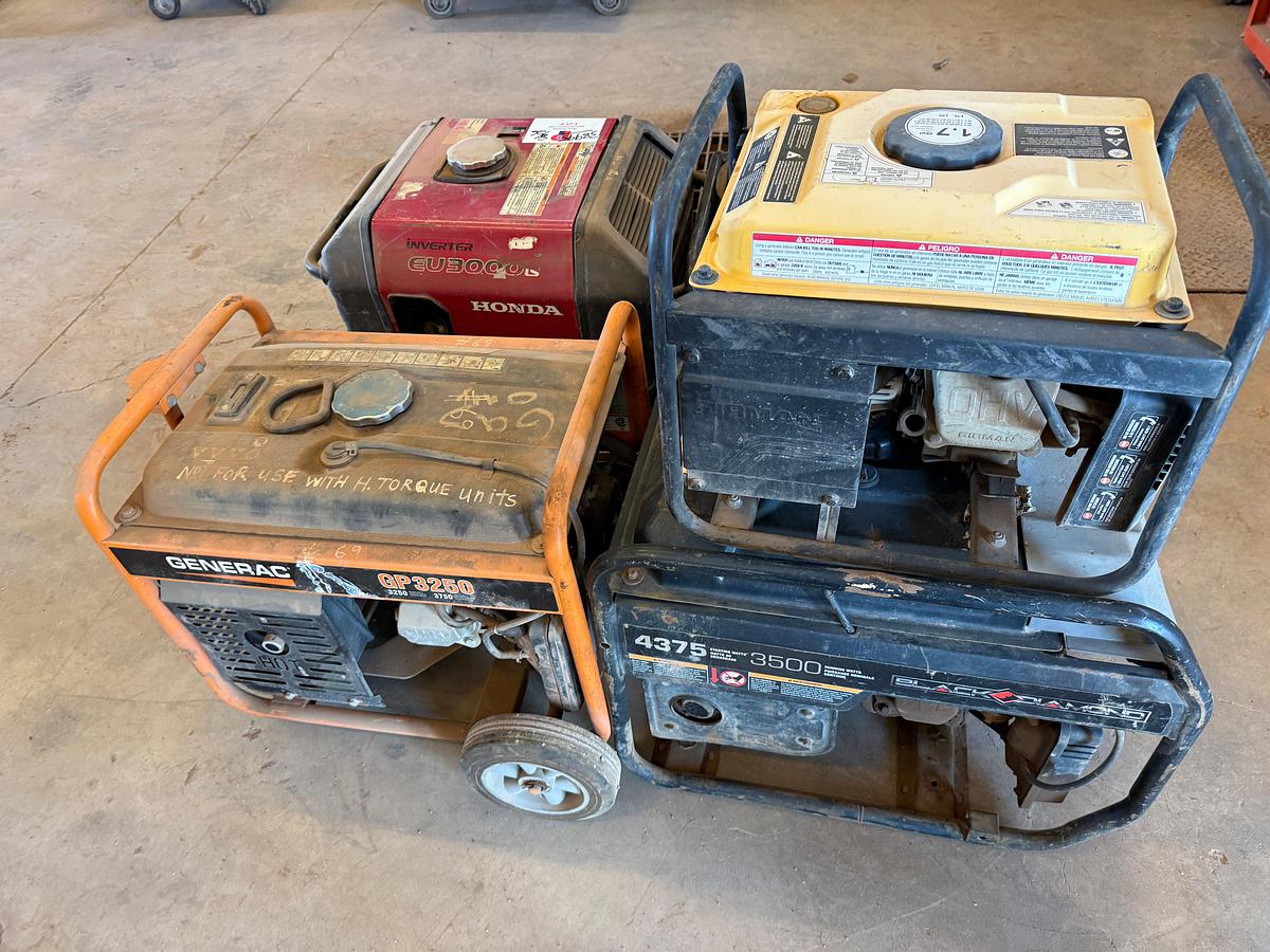 Used (5) SMALL 1500 WATT TO 4375 WATT PORTABLE GAS GENERATORS