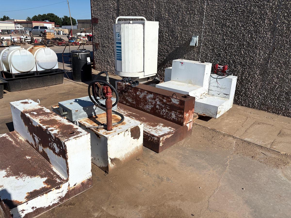 Used (7) assorted L-shaped fuel transfer tanks