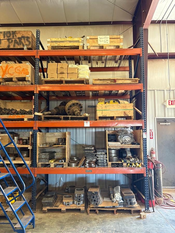 Used (5 shelves) of assorted frac valve parts