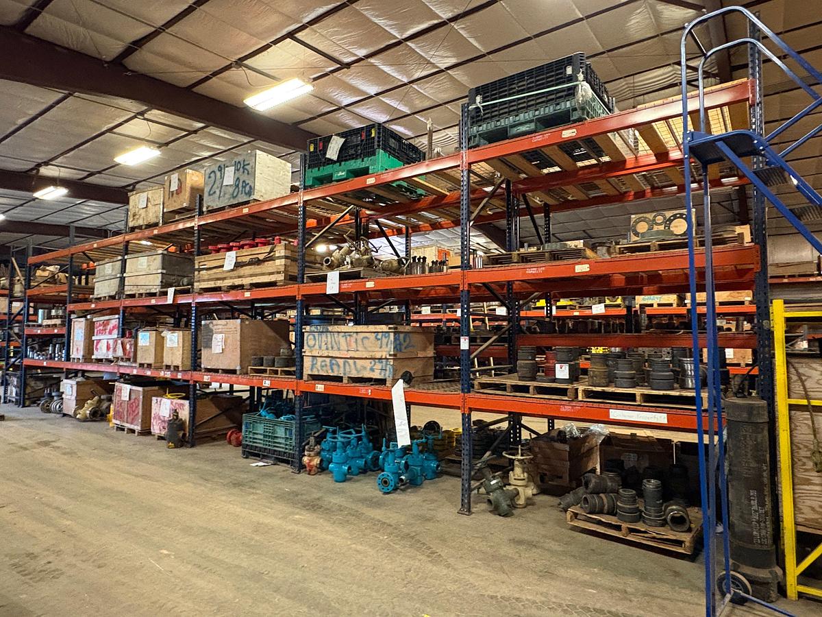 Used 50’ x 4’ x 14’ pallet rack shelving