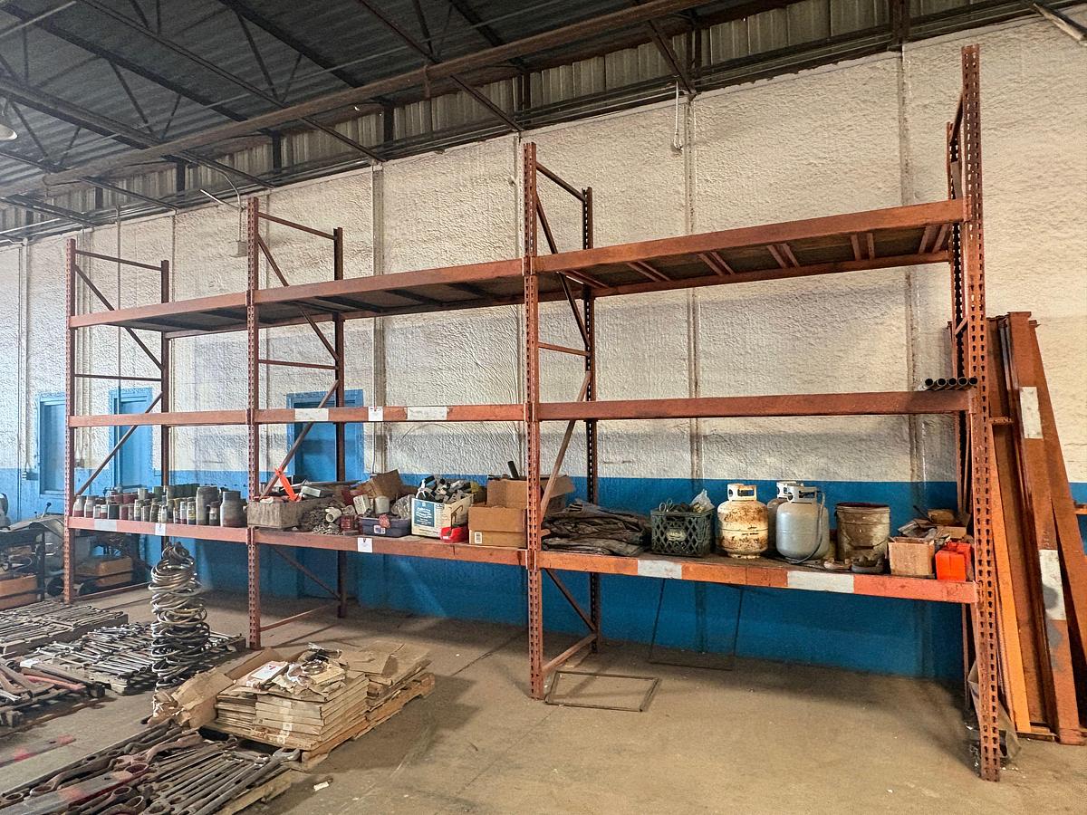 Used 16’ x 3.5’ x 12’ 3-section pallet rack shelving