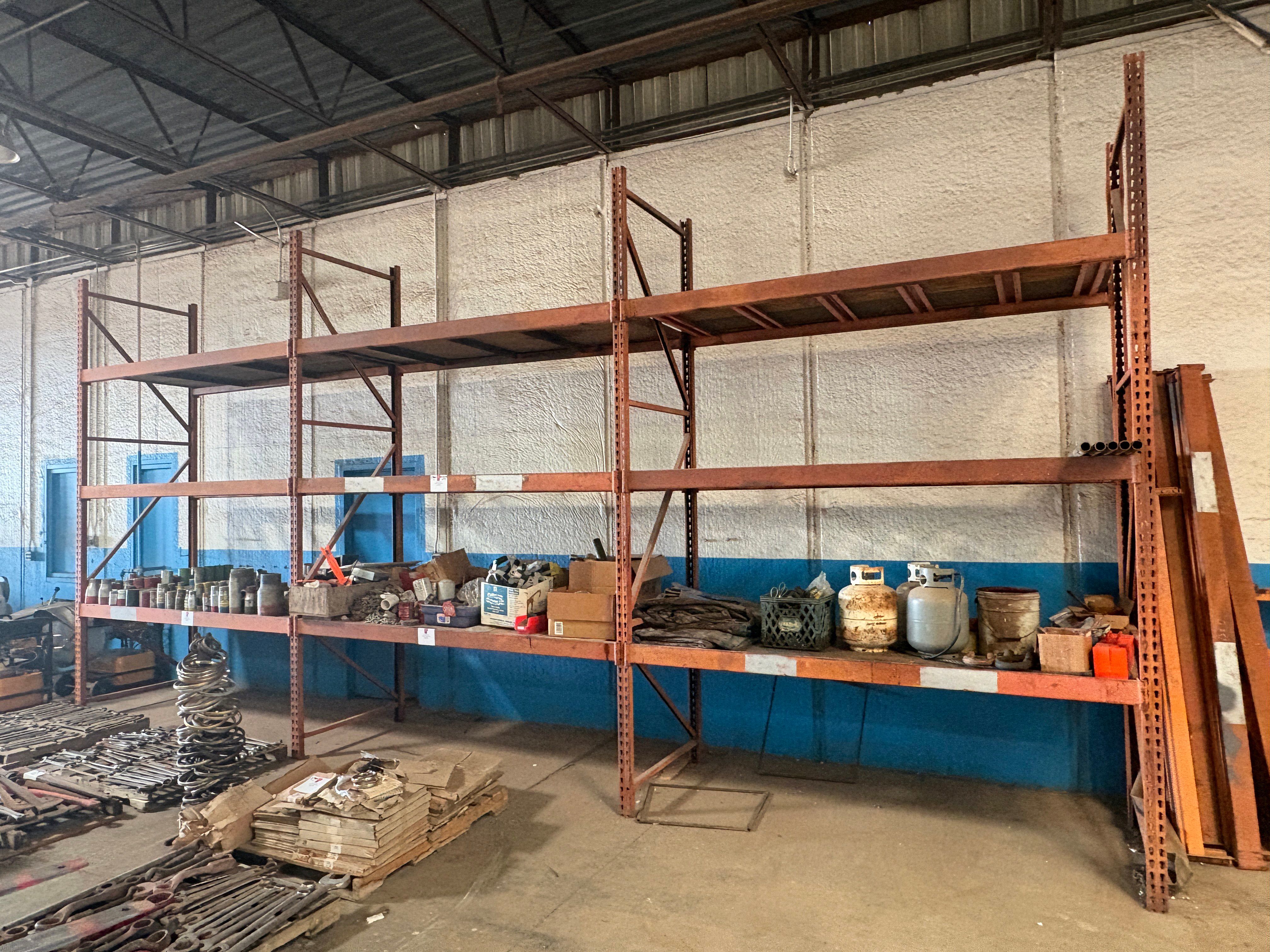 Used 16’ x 3.5’ x 12’ 3-section pallet rack shelving