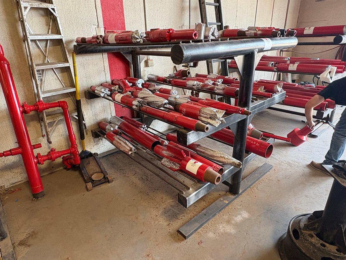 Used 76” x 64” x 64” 3-shelf tool rack