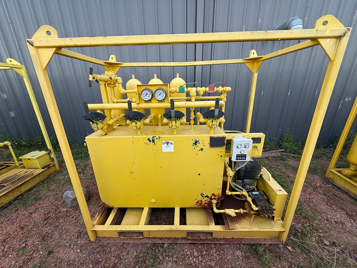 Used MEYER 3K WP DIESEL POWERED 4-STATION ACCUMULATOR CLOSING UNIT, SKIDDED