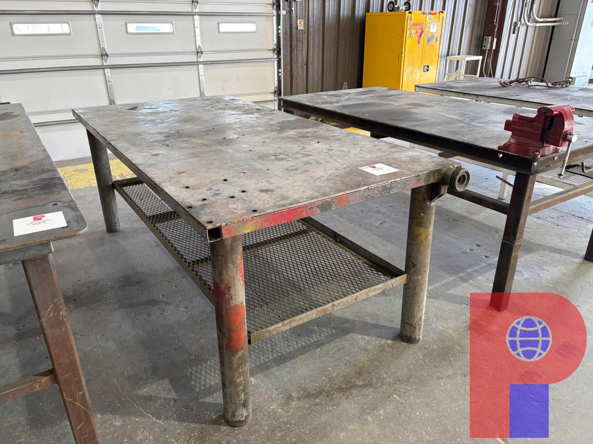 Used 8’ X 4’ X 3’3” STEEL SHOP TABLE