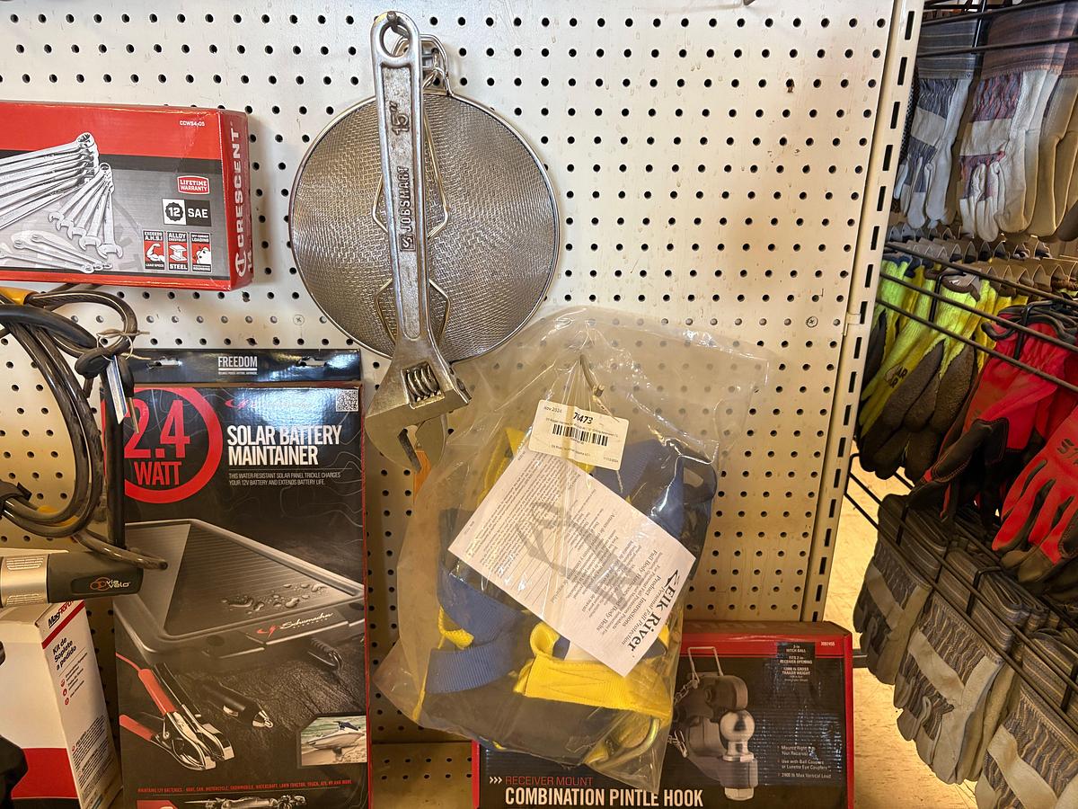 Used Hardware Contents of store shelf section