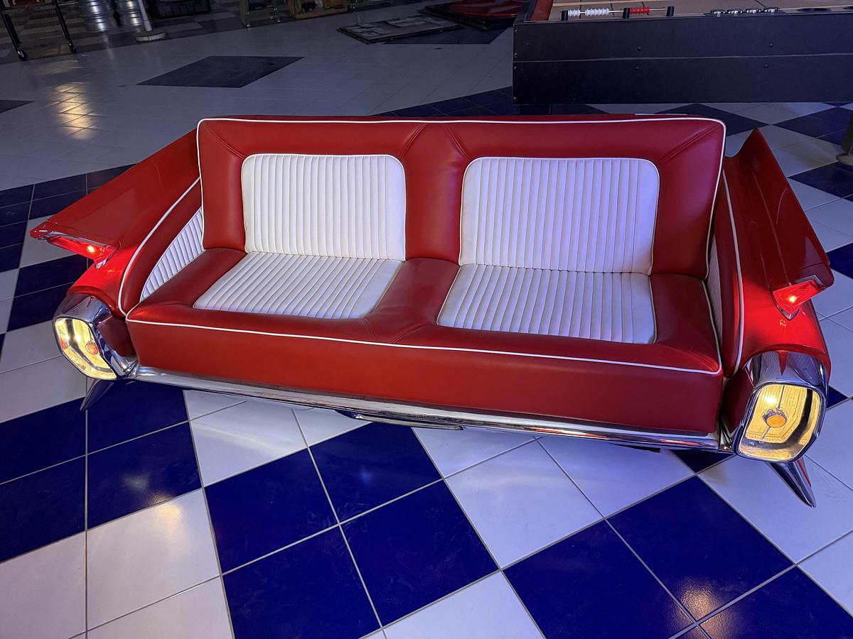 Used 6’ X 2.6’ CUSTOM LIGHTED BACK SEAT CAR COUCH
