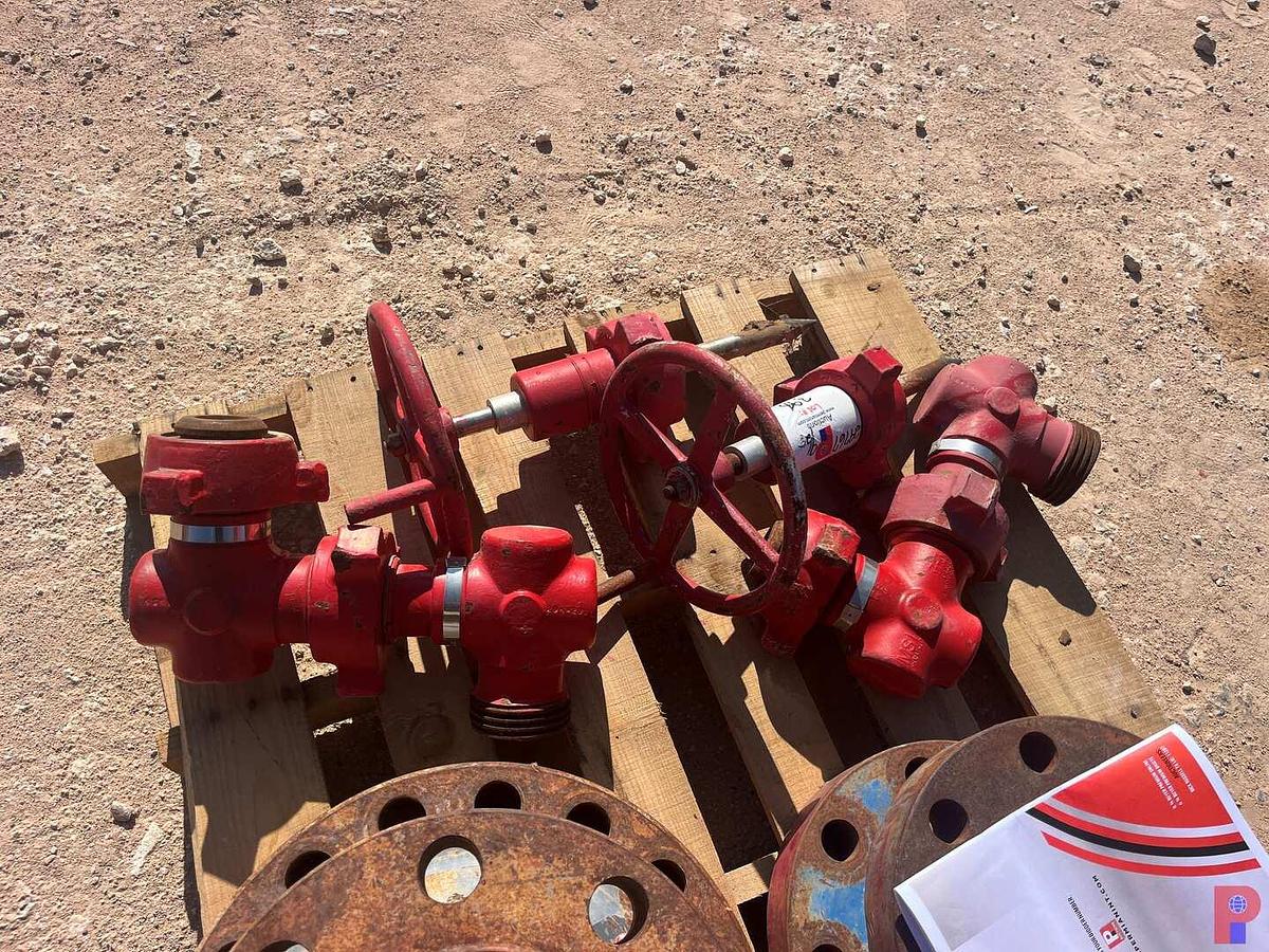 Used (2) 3/4” X 2” FIG 1502 CHOKE VALVES, (4) 2” FIG 1502 FLOW IRON ELBOWS