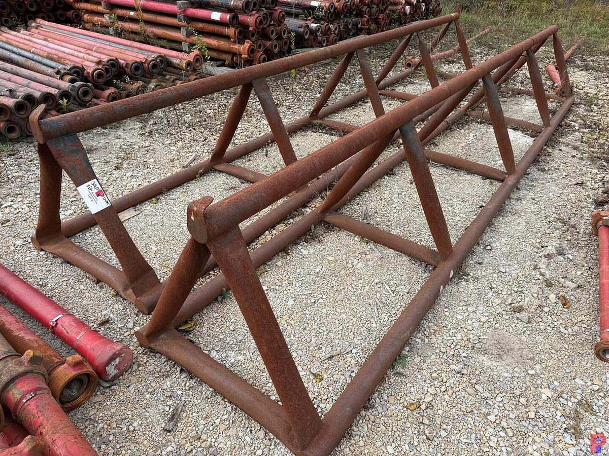 Used (2 X $) 18’ X 32”H TRIANGULAR PIPE RACKS