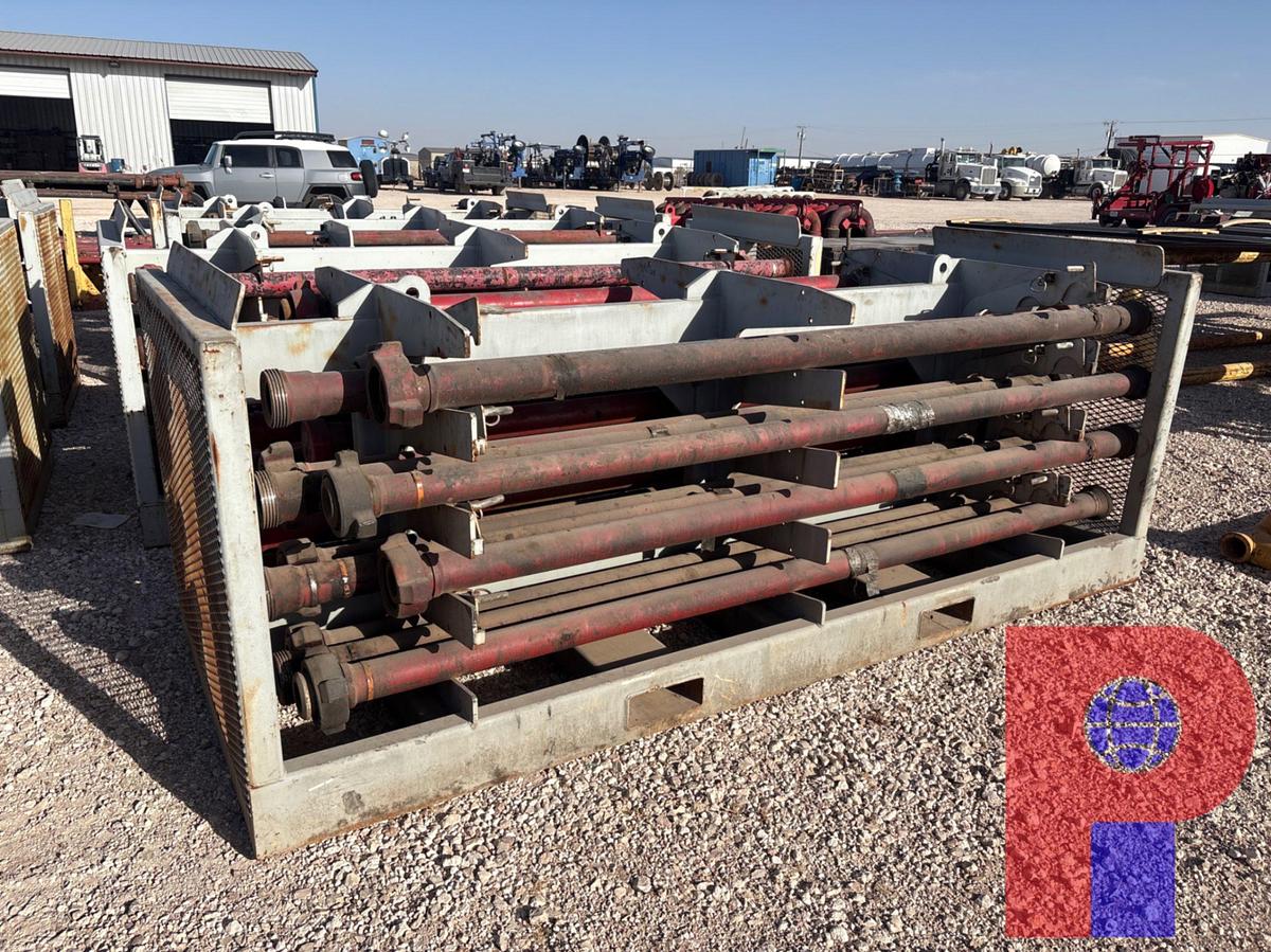 Used (24) 10’ JTS. OF 3” FIG 1502 15K WP FLOW IRON ON TRANSPORT RACK