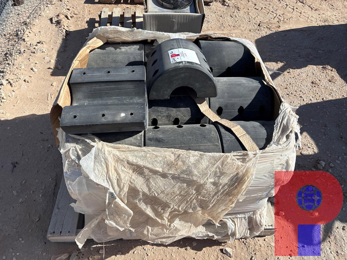 Used PALLET OF COPPER STATE RUBBER SEMI-CIRCLE RUBBER PROTECTORS