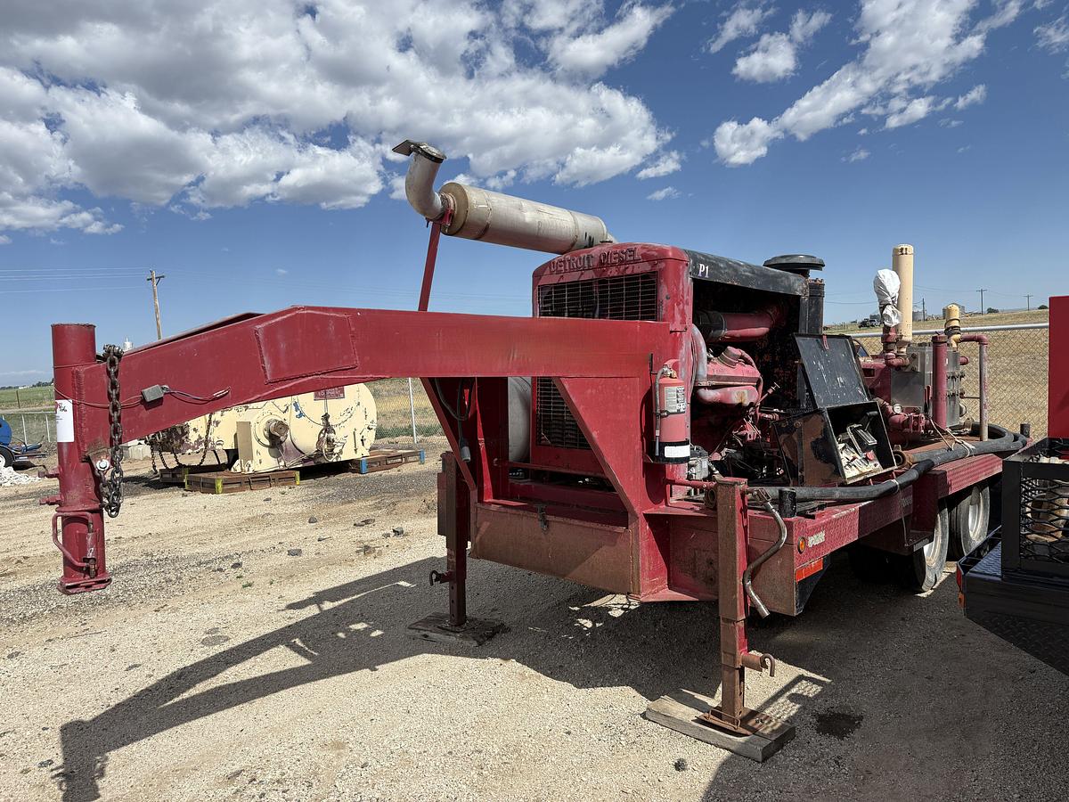 Used WEATHERFORD 5K WP TRIPLEX PUMP MTD ON 16’ T/A GOOSENECK TRAILER