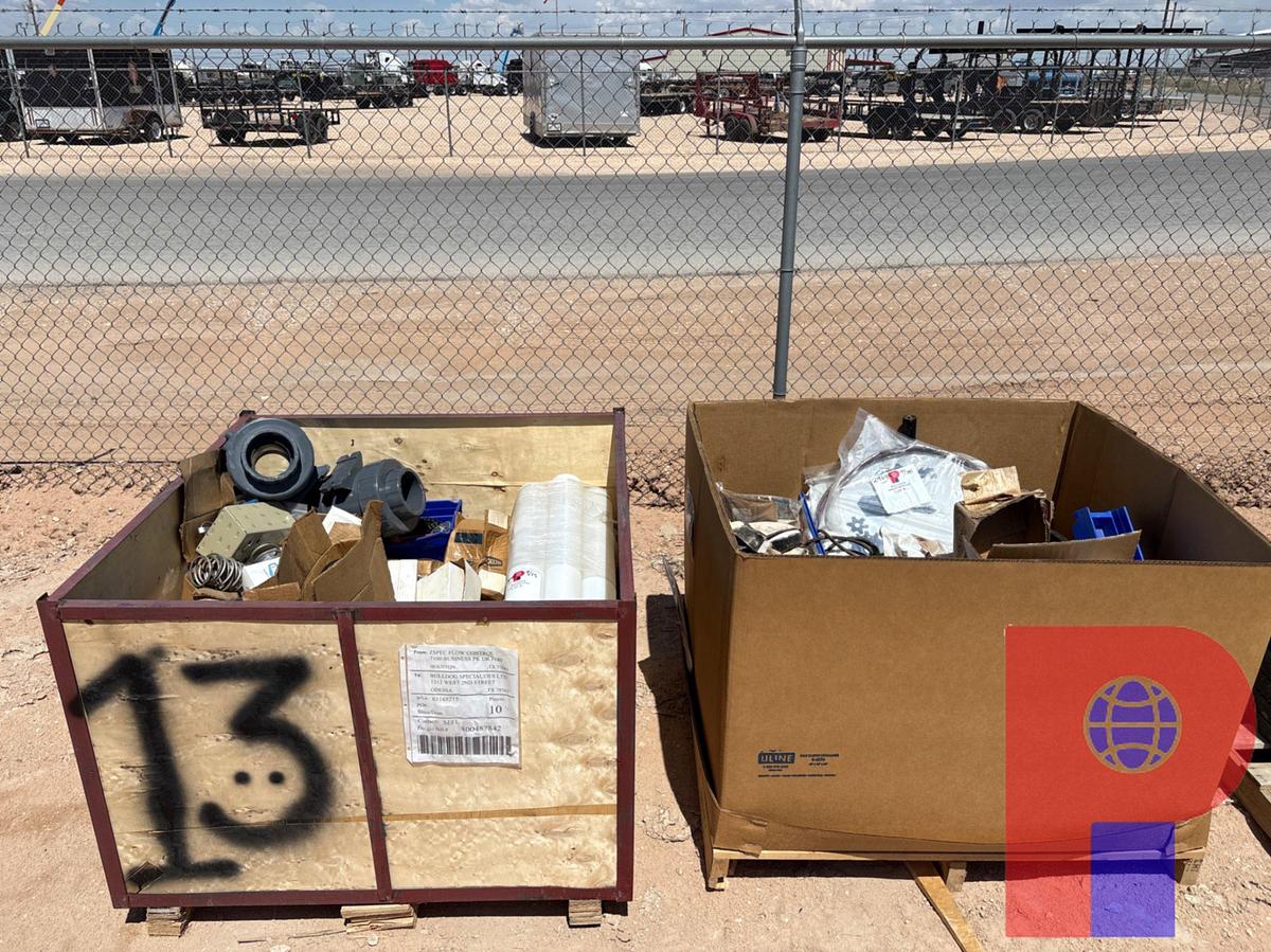 Used (2) BOXES OF MISCELLANEOUS BEARINGS, BALL SEALERS, BENDIX AIR DRYER, ROLLER CHAIN, SPRINGS, ETC