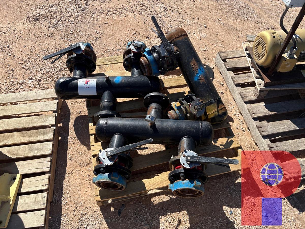 Used (3) 3-1/2” X 4” DISCHARGE MANIFOLDS