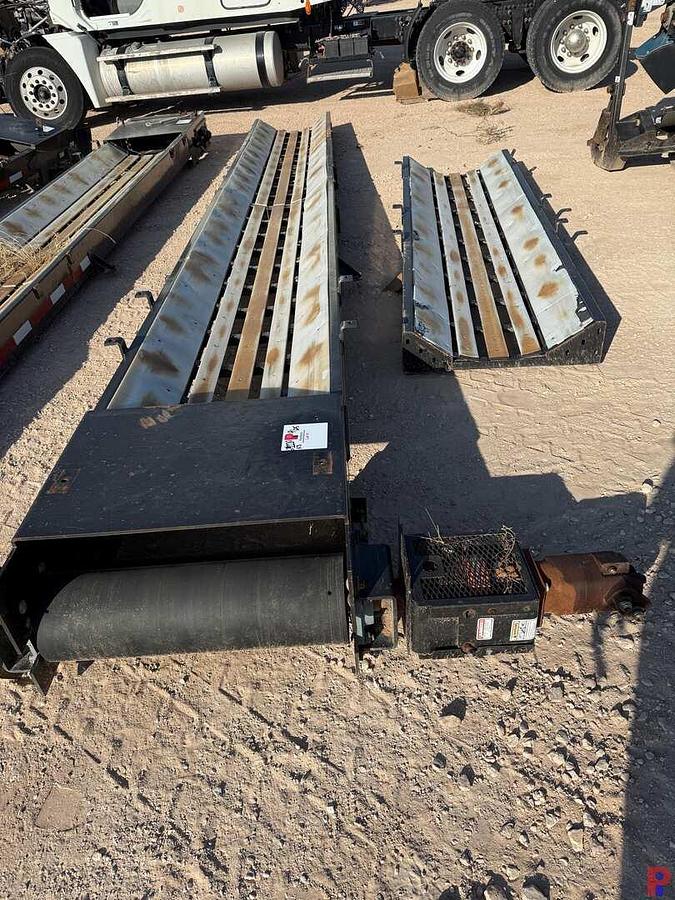 Used (2) 11’ X 3’ HYDRAULIC TILT CONVEYORS, (3) 22’ X 32” CONVEYOR TROUGHS & (2) EXTENSIONS F/ SAND KING