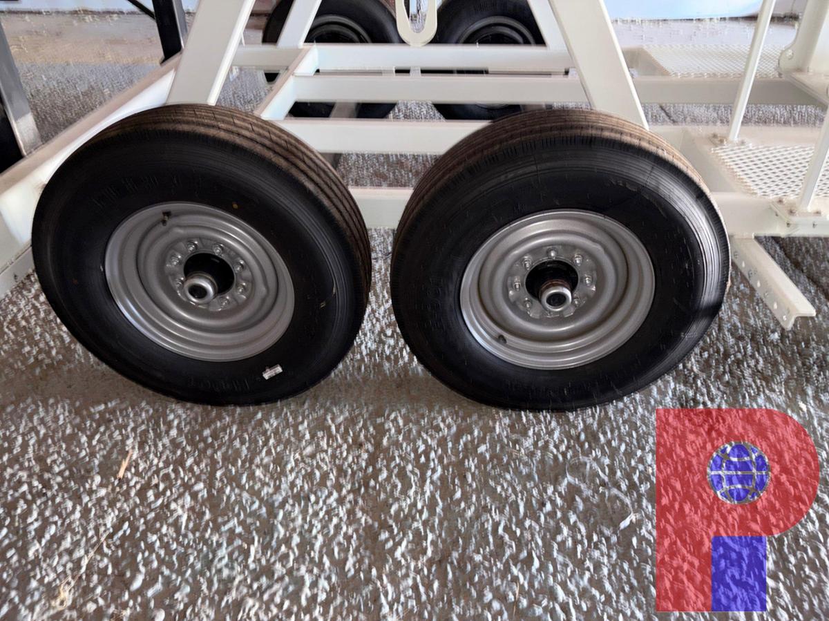 Used SHOPBUILT 12’ X 6’ T/A BUMPER PULL REEL SPOOLING TRAILER