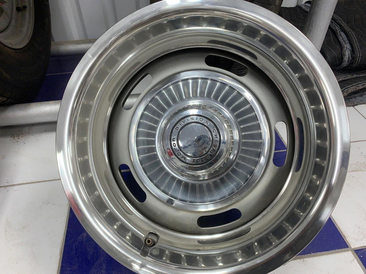 Used 5’ 7” x 7’ 4” x 2 Row Tire Rack  w/ 6 Vorssen 22” Wheels, 4 74 Corvette Wheels