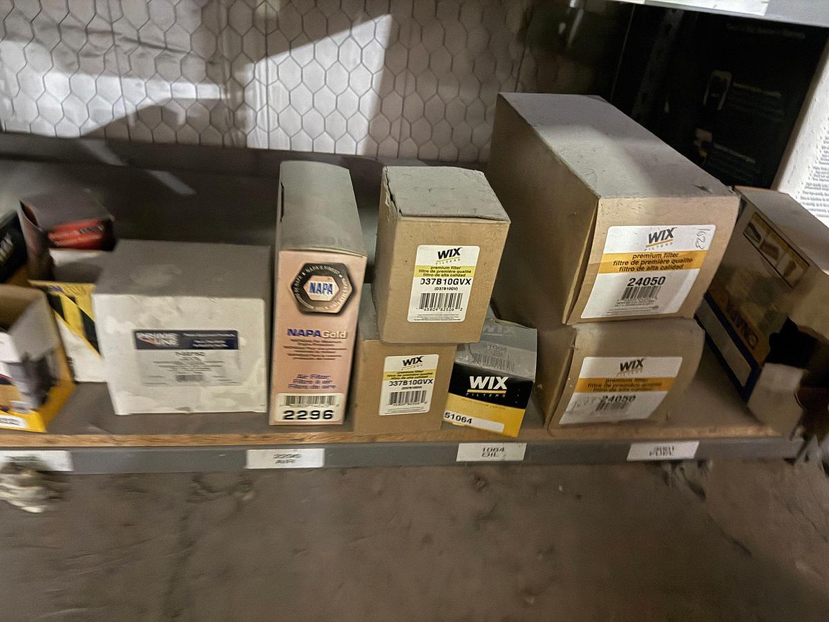 Used 20-SHELVE SECTION OF (180+) VARIOUS WIX , DONALDSON, & RELATED FILTERS