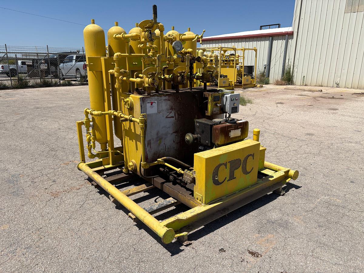 Used 4-station closing unit, skidded