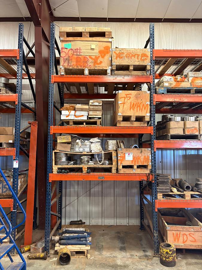 Used (4 shelves) of assorted frac valve parts