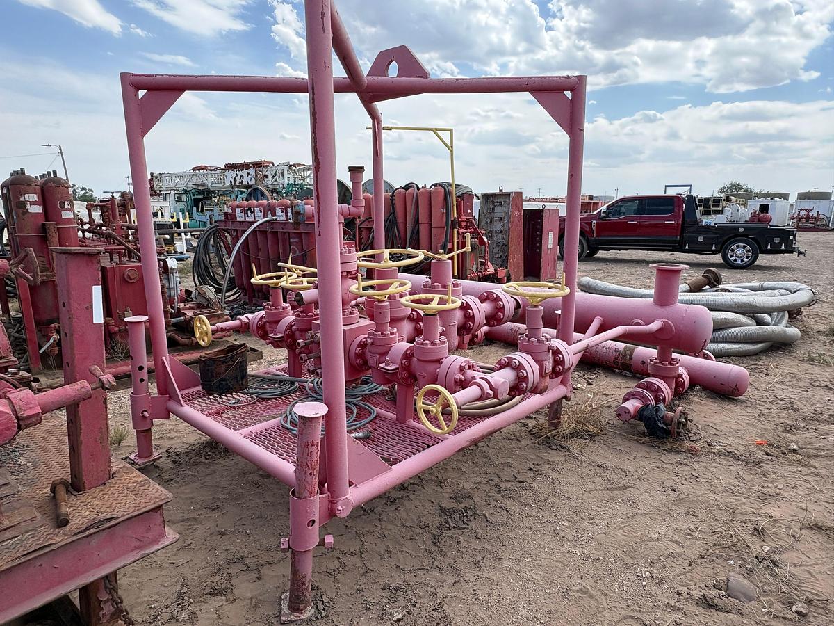 Used 5K choke valve manifold w/ transport  skid